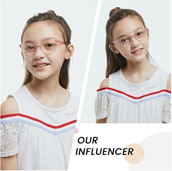 DUCO Blue Light Glasses for Kids Girls Boys,Gaming Computer TV Phone Fake Glasses for Kids Age 6-10,Anti Bluelight & UV K023