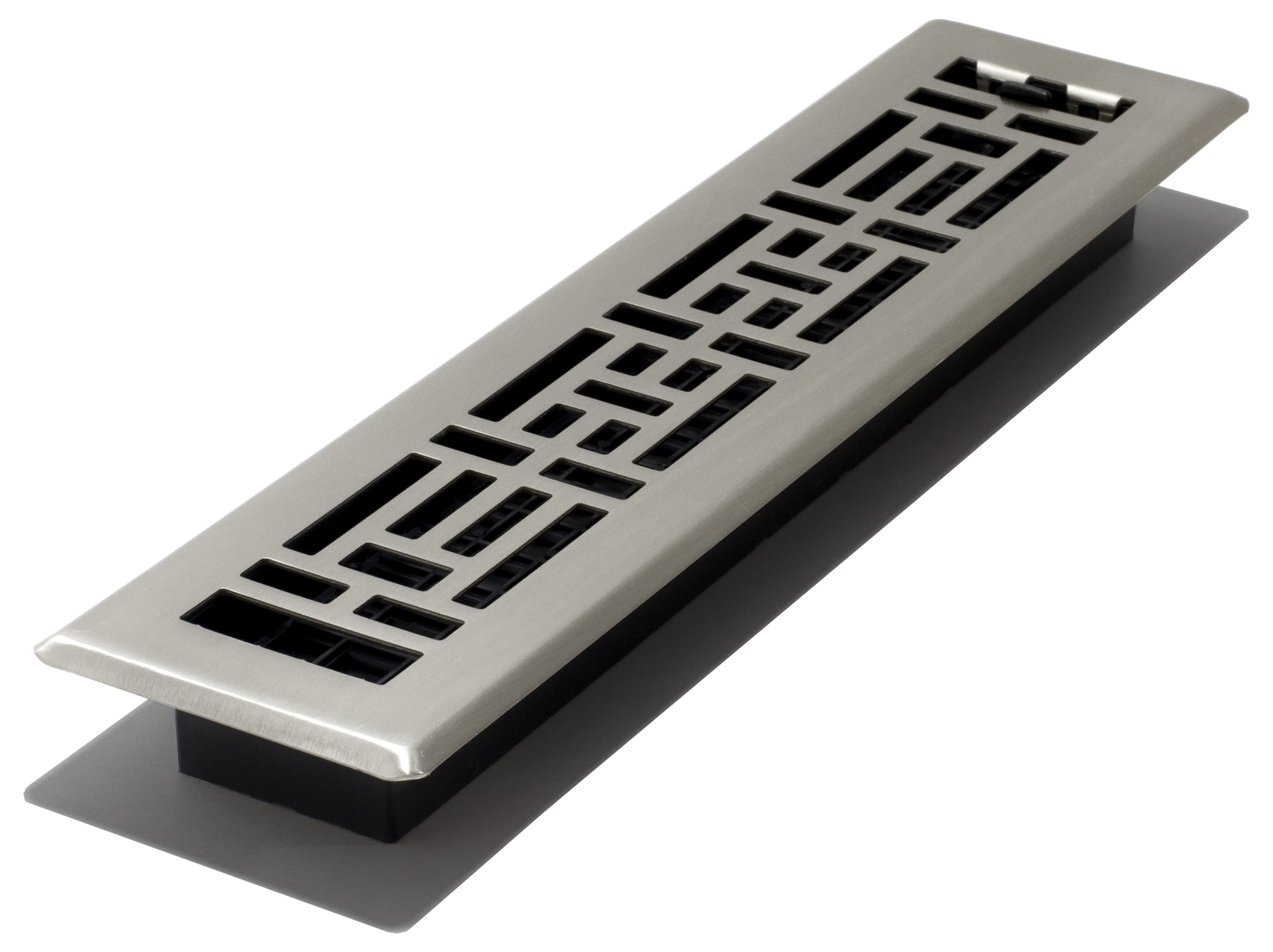 Decor Grates AJH214-NKL Oriental Floor Register, 2x14 Inches, Brushed Nickel