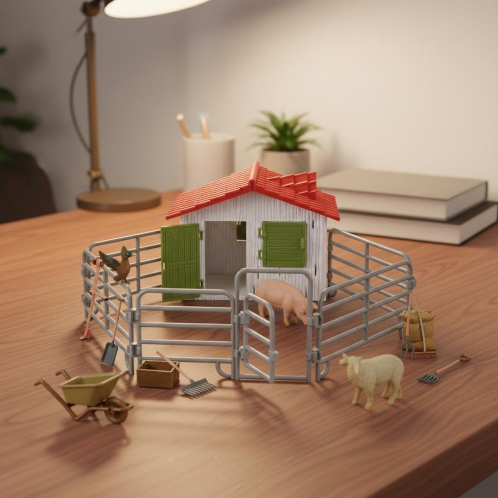 Set de Animales de Granja Detalles Realistas Figuras Animales Educativo para Colección , Granja Feliz Set A