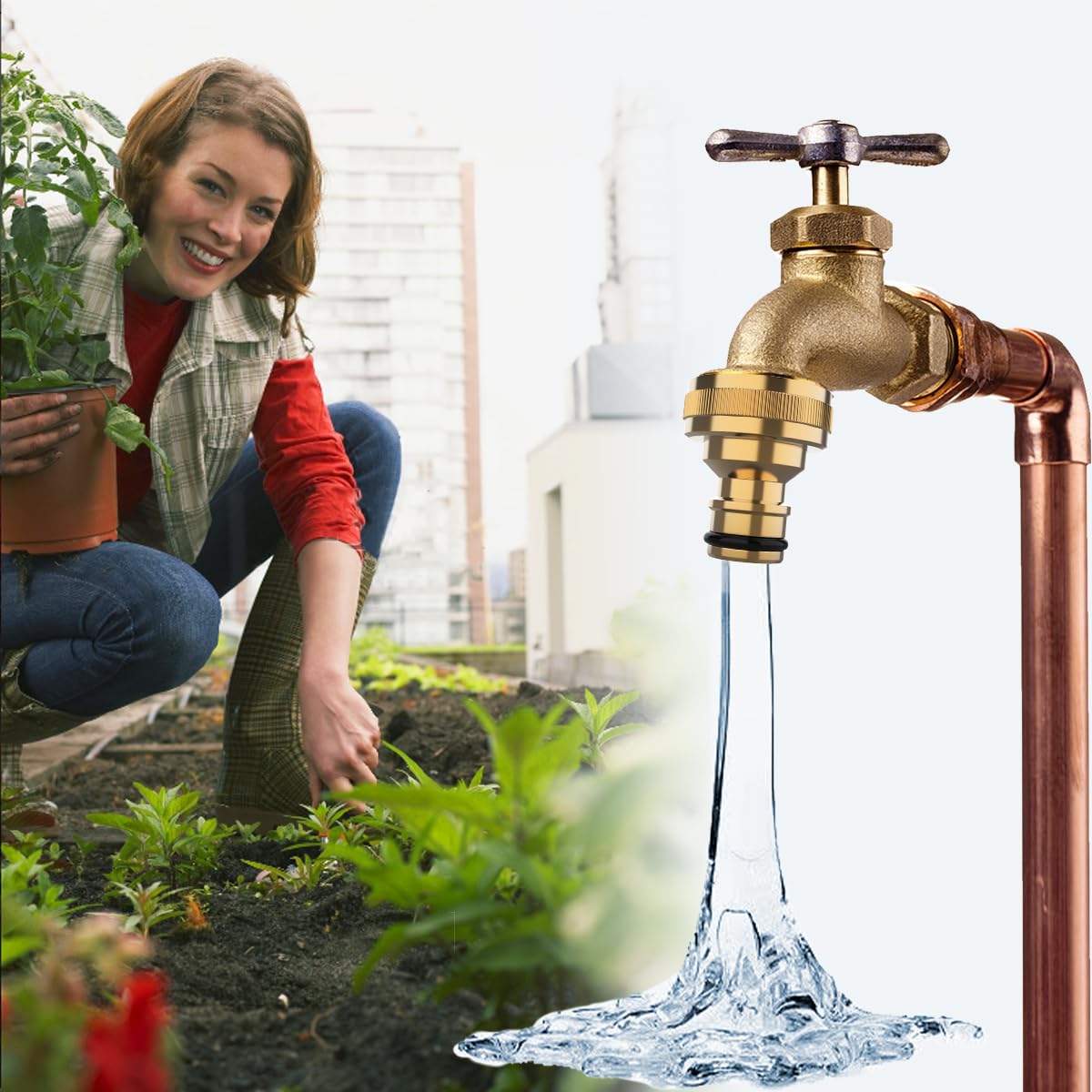 10 pezzi di connettori per rubinetti con filettatura BSP da 1/2 a 3/4 2 in 1, adattatore per rubinetto da giardino | Leroy Merlin