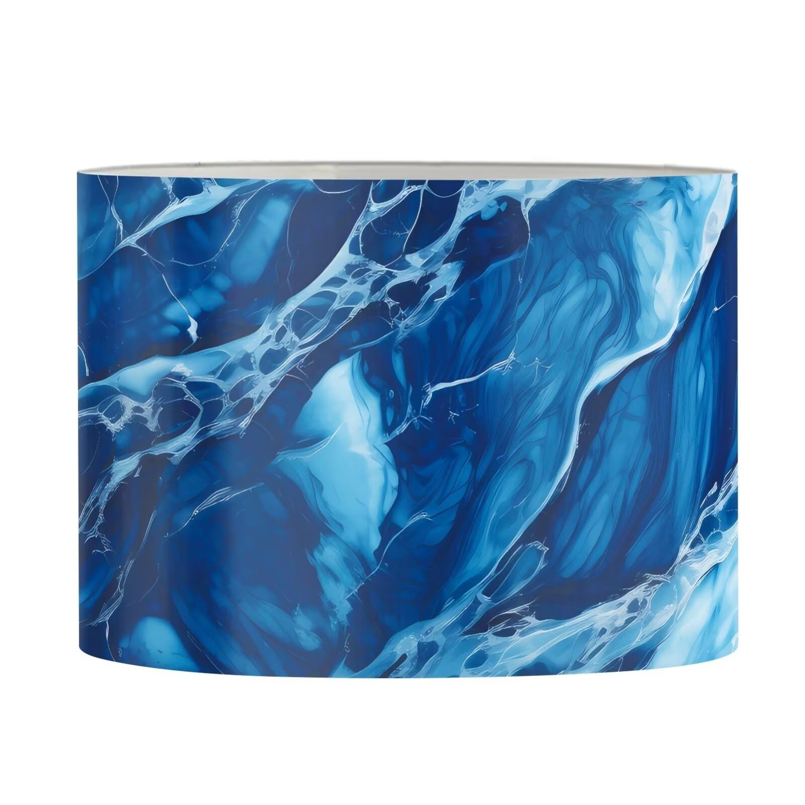 FANCOSAN Blue Marble Lampshade Cover with Spider,Well Constructed Chandelier Lamp Cover Light Accessories for Pendant Floor Light-M — image 1