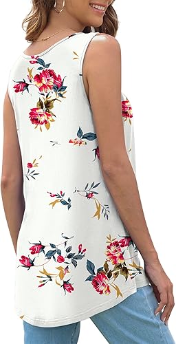 Miniatura 3 de DILIUXING Blusa de verano para mujer, manga corta, sin mangas, cuello redondo, plisada, casual, linda, básica, holgada