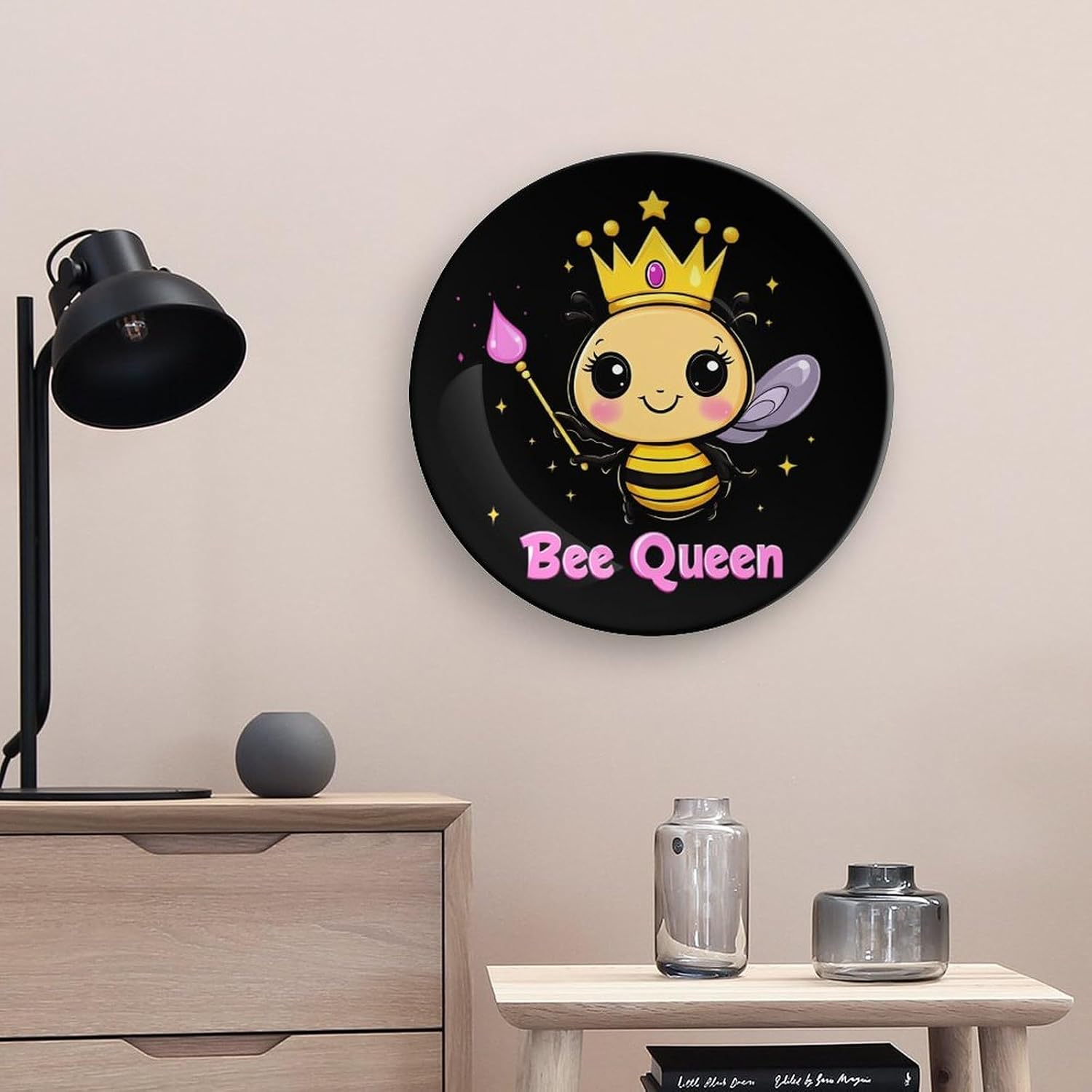 Queen and Bee Bone China Decorative Porcelain Plates Dinnerware Ornaments
