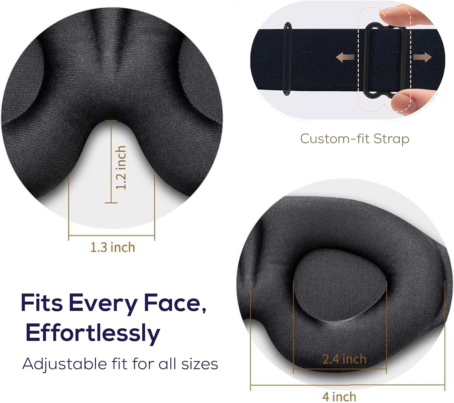 Sleep Mask & Nasal Strips Bundle | Soft Light-Blocking Eye Mask + 50 Drug-Free Nasal Strips for Snoring Relief | Comfortable Fit | Breathe Easier | Sleep Better | Black