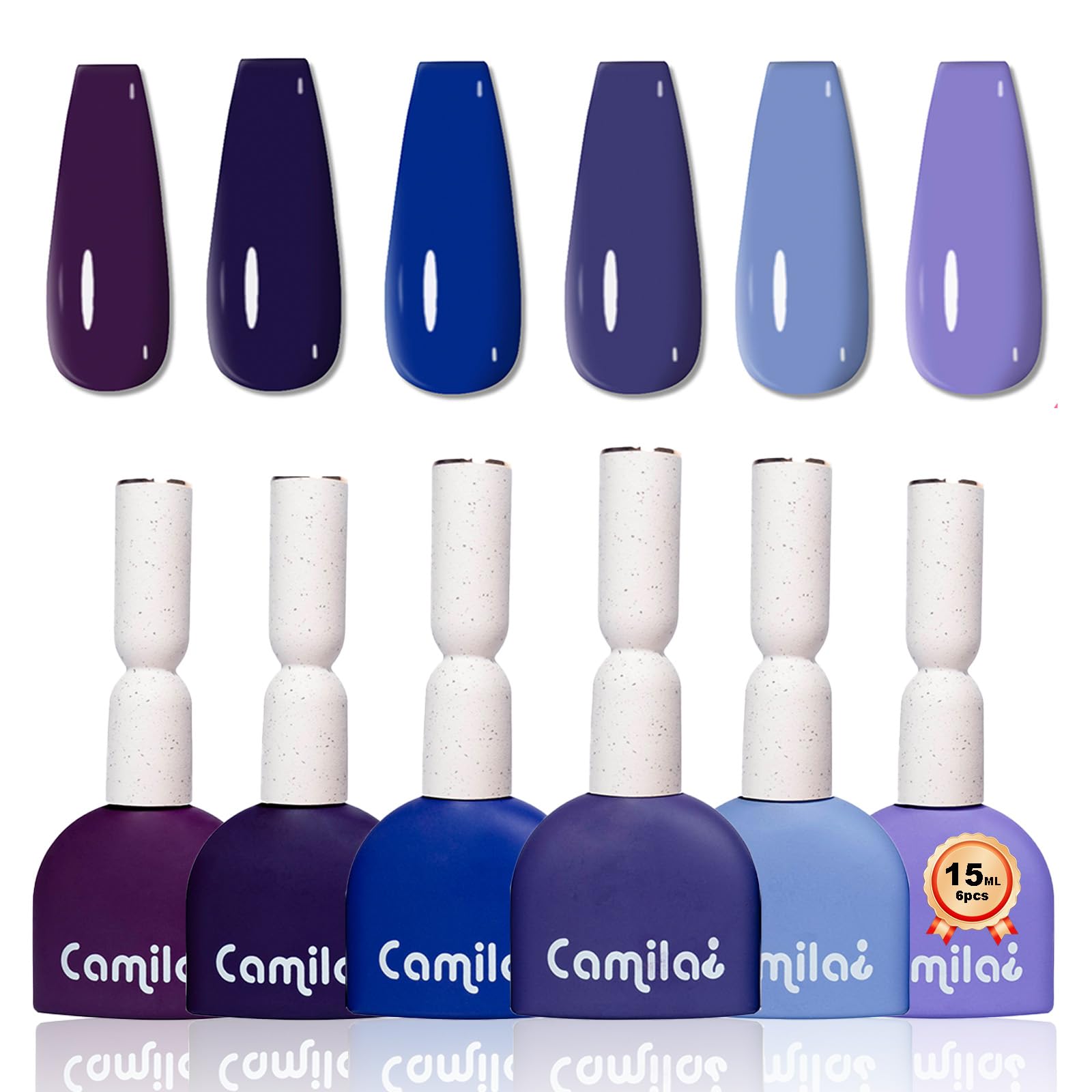 CAMILA ¿ 6pcs 15ml Gel Polish Set Purple Gel Nail Polish Kit Soak Off Gel Polish Manicure Salon For Women G Set