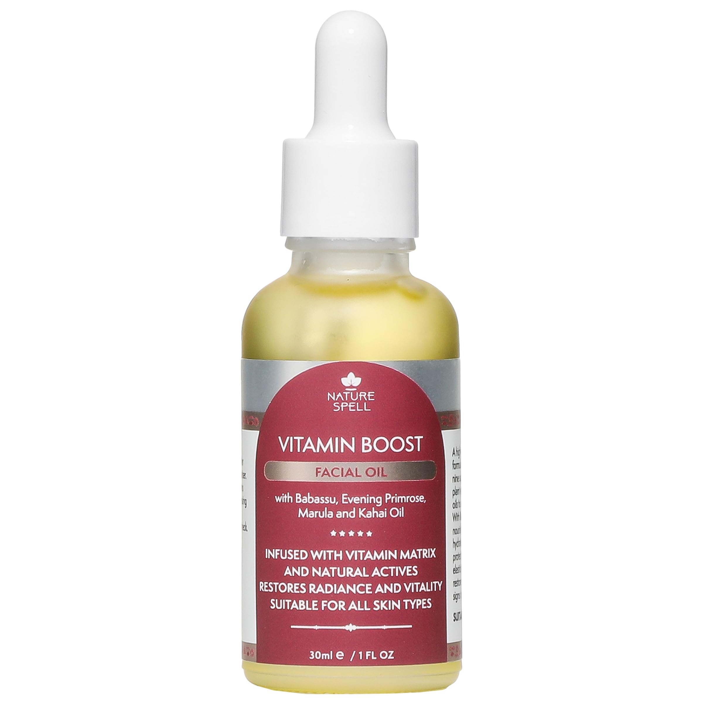 Nature Spell Vitamin Boost Face Oil, Deeply Nourishing & Restores Skin Radiance, Infused with Vitamin E & Rich Vitamin Blend, Vegan, 30ml