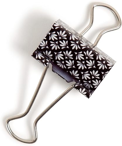 Miniatura 3 de U Brands Clips para carpetas de moda, monocromáticos marroquíes con puntas plateadas, suministros de organización de oficina, 1.260 in, 36 unidades