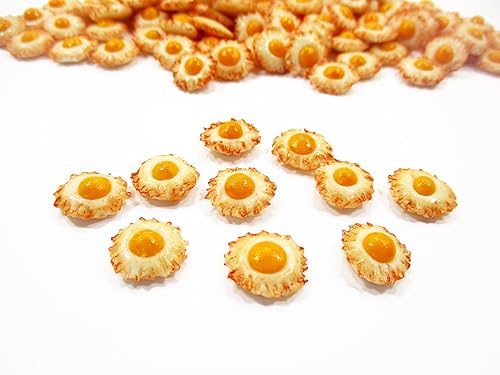 Miniatura 2 de Casa de muñecas Miniaturas Comida Lote 100 Huevos Fritos Sueltos Desayuno Al Por Mayor 15464