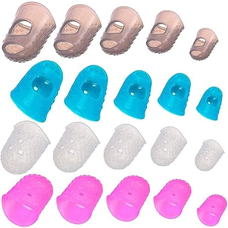 Amazon フィンガースリーブ 指サック 指先保護 弾ギター バイオリン 二胡 ピアノを弾く等弦楽器 指保護 予防 サイズ L M S Xs Xss キャップタイプ個セット アコースティックギターパーツ 楽器