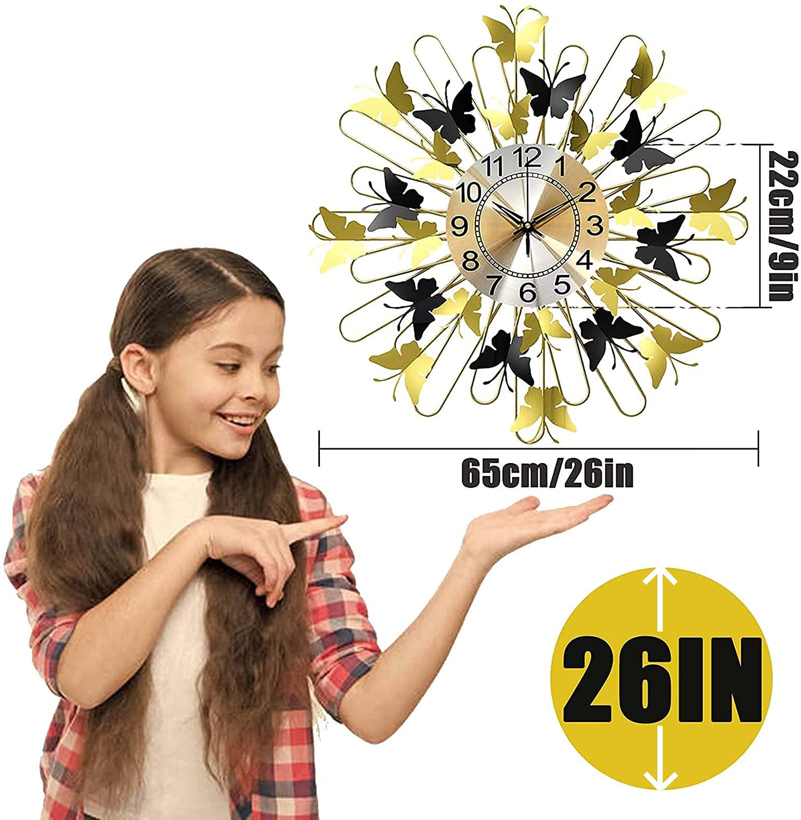 Amazon.co.jp: 壁掛け時計 ミッドセンチュリーモダン壁掛け時計、26