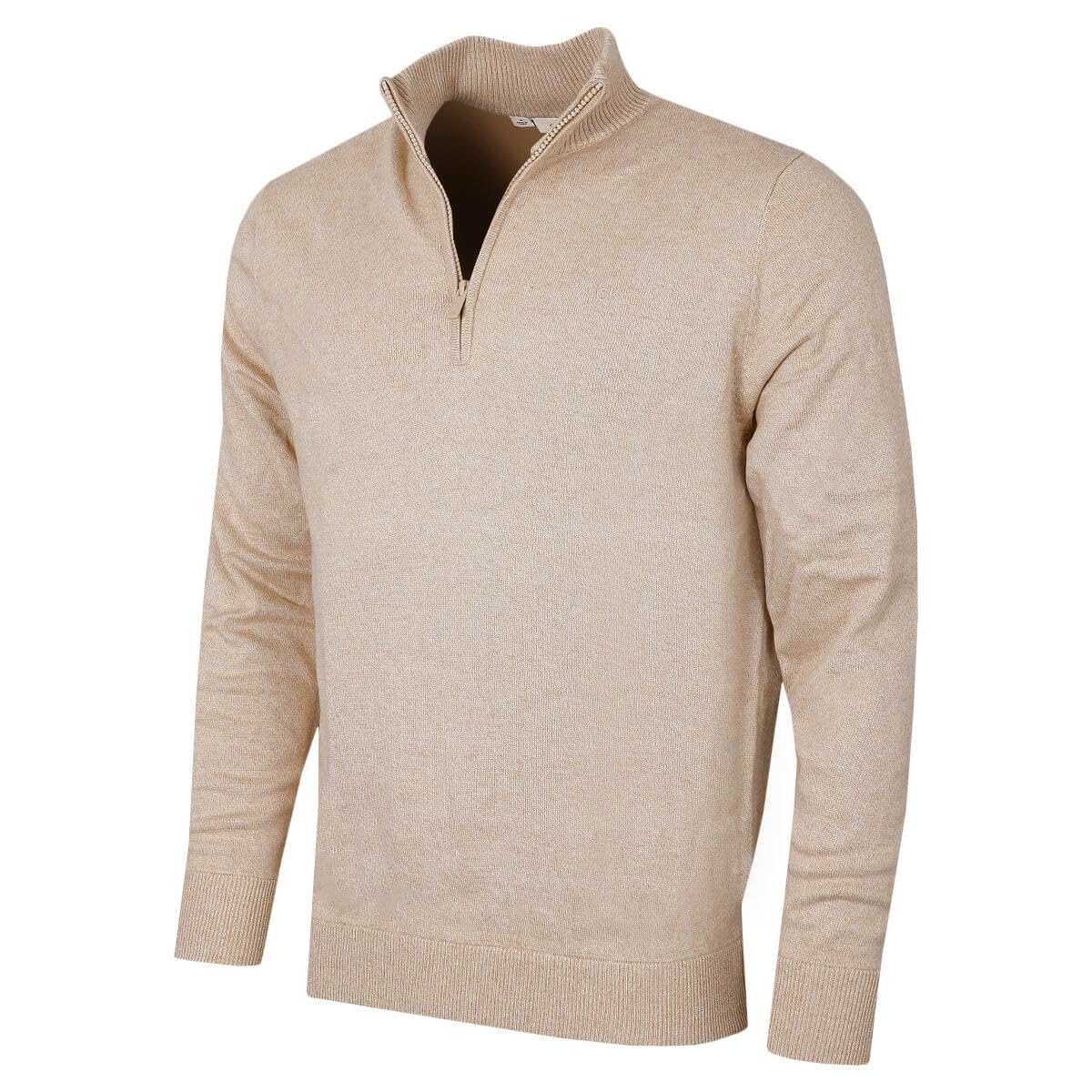 Calvin Klein Mens Campus 1/2 Zip Sweater - Caramel Marl - XXXL
