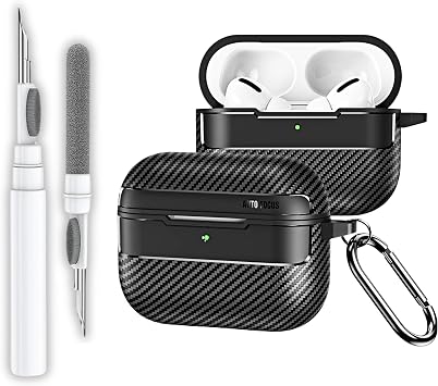AirPods Pro 3. Nesil Uyumlu Karbon Fiber Hybrid Polymer Technology Premium Kulakl k K l f  ve 3  1 Arada Bluetooth Kulakl k Temizleme Kalemi Seti Siyah
