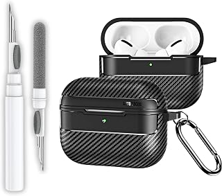 AirPods Pro 3. Nesil Uyumlu Karbon Fiber Hybrid Polymer Technology Premium Kulaklık Kılıfı ve 3'ü 1 Arada Bluetooth Kulaklık Temizleme Kalemi Seti (Siyah)