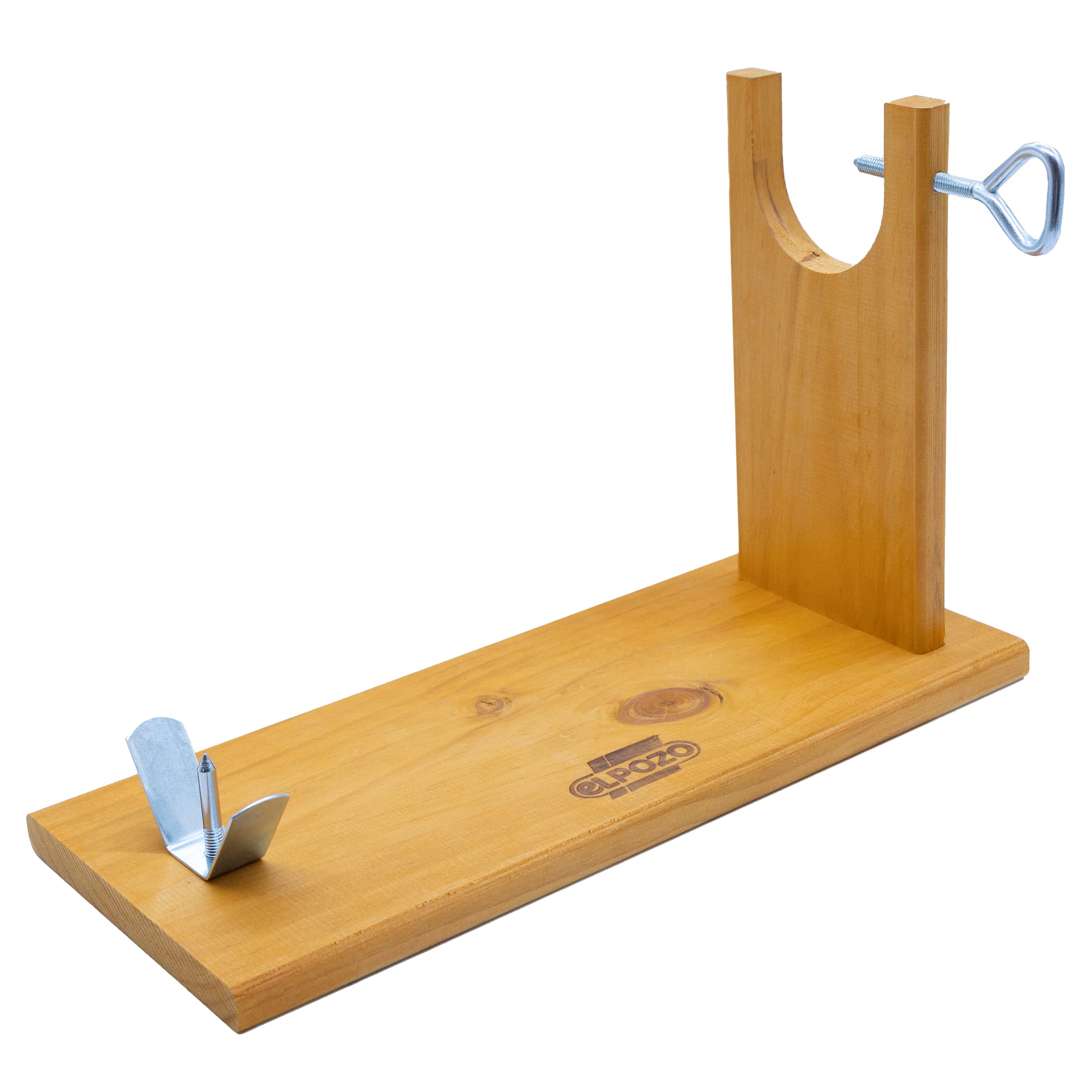 WURSTBARON® spanischer Serrano Schinken am Knochen, traditionell luftgetrocknet und gereift, inkl. Schinkenständer und Messerset, hochwertige Qualität, 7,25 kg