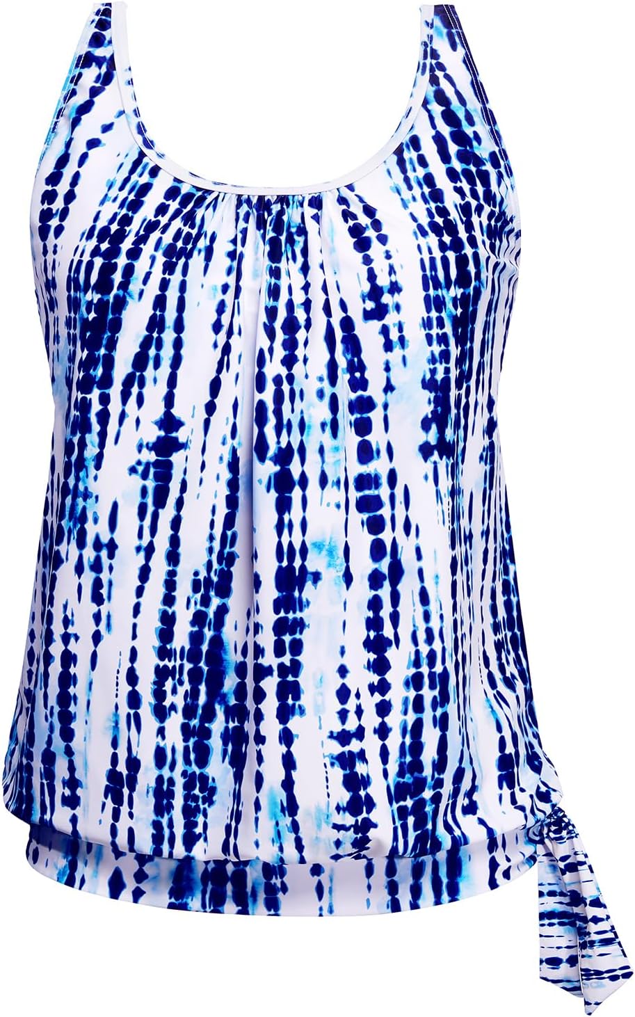 Yonique Womens Blouson Tankini Top Only Loose Fit Swim Top No Bottom Modest Swimsuit