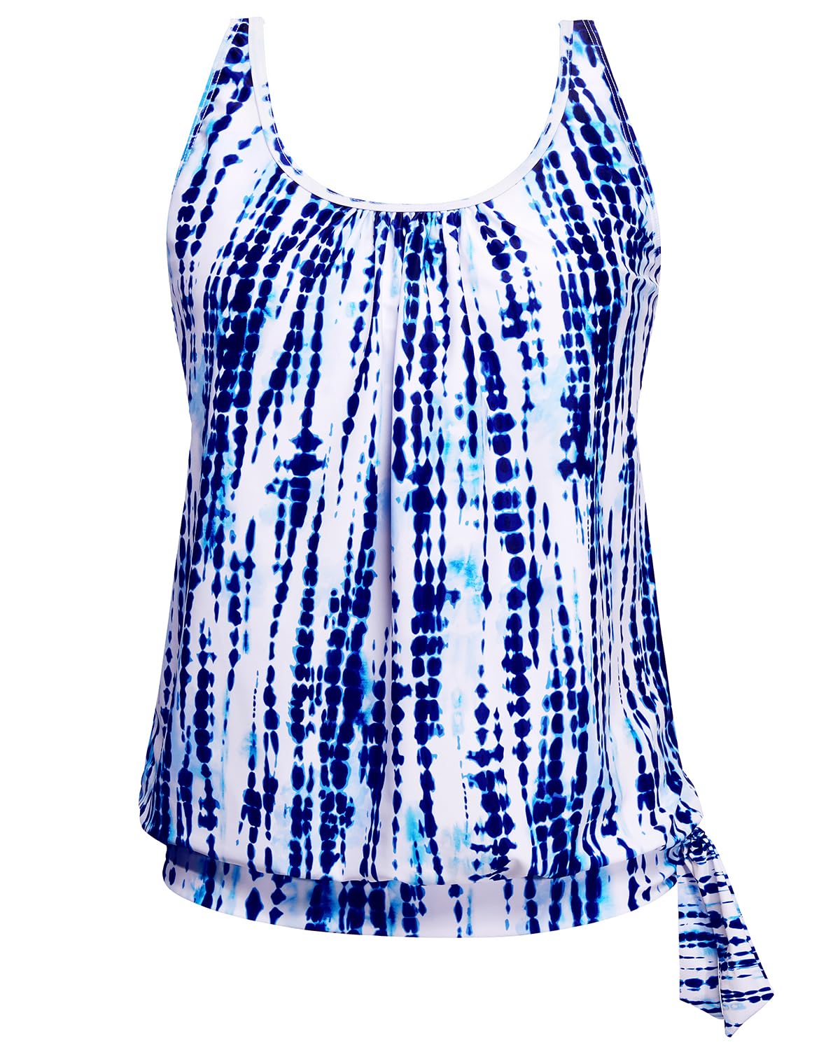 Yonique Womens Blouson Tankini Swim Top Loose Fit Strappy Bathing Suit