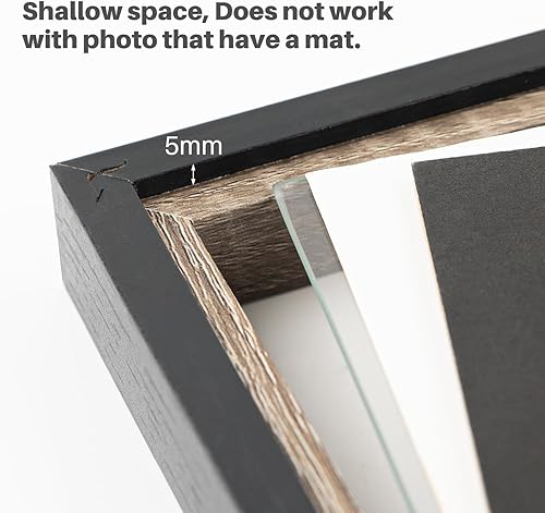 Miniatura 6 de Golden State Art - Colección de marcos de fotos para pared, marco con cristal verdadero., Madera, Gris y negro, 11x14
