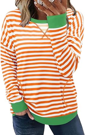 ONLYSHE Womens 2025 Crewneck Sweatshirt Casual Loose Fit Tops Long Sleeve T Shirt Tunic for Leggings