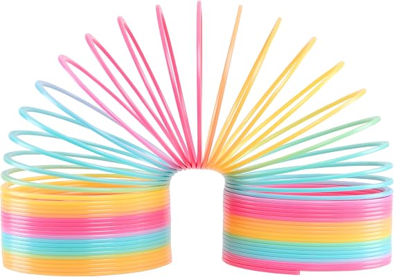 Extreme Rainbow Slinky, Large Plastic Fidget Toy, 9-inch Tall, 7-inch Wide, Retro Spring Toy, Kids Toys for Ages 5 Up by Just Play