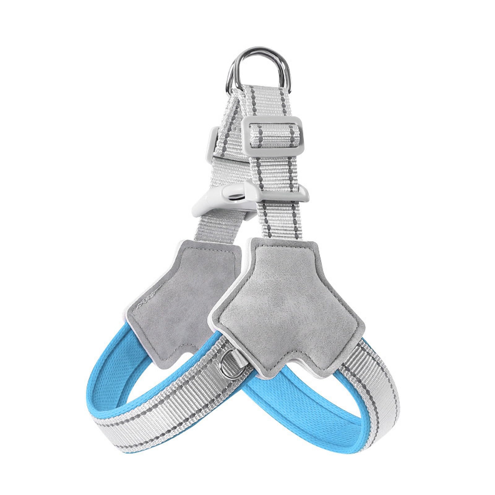 Outdoor Reflective Dog Harness Breathable Dog Chest Harness Chihuahua Pug Adjustable Harness Durable Nylon Dog Harness,Blue,M