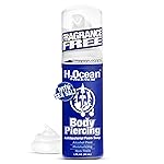 H2Ocean Body Piercing Foam Soap - Organic Sea Salt Aftercare with Aloe Vera, Alcohol-Free, Unscented, Vegan & Gentle Cleansing Tattoo and Piercing Soap for Healing & Moisturizing - 1.7oz