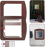 Vista 6 de Heavy Duty Locking Cat Door for Interior Doors Two-Way Pet Access Flap with Safety Lock Abs Construction for Cats and Small Dogs Easy Installation