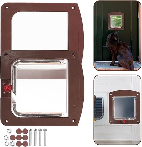 Miniatura 6 de Heavy Duty Locking Cat Door for Interior Doors Two-Way Pet Access Flap with Safety Lock Abs Construction for Cats and Small Dogs Easy Installation