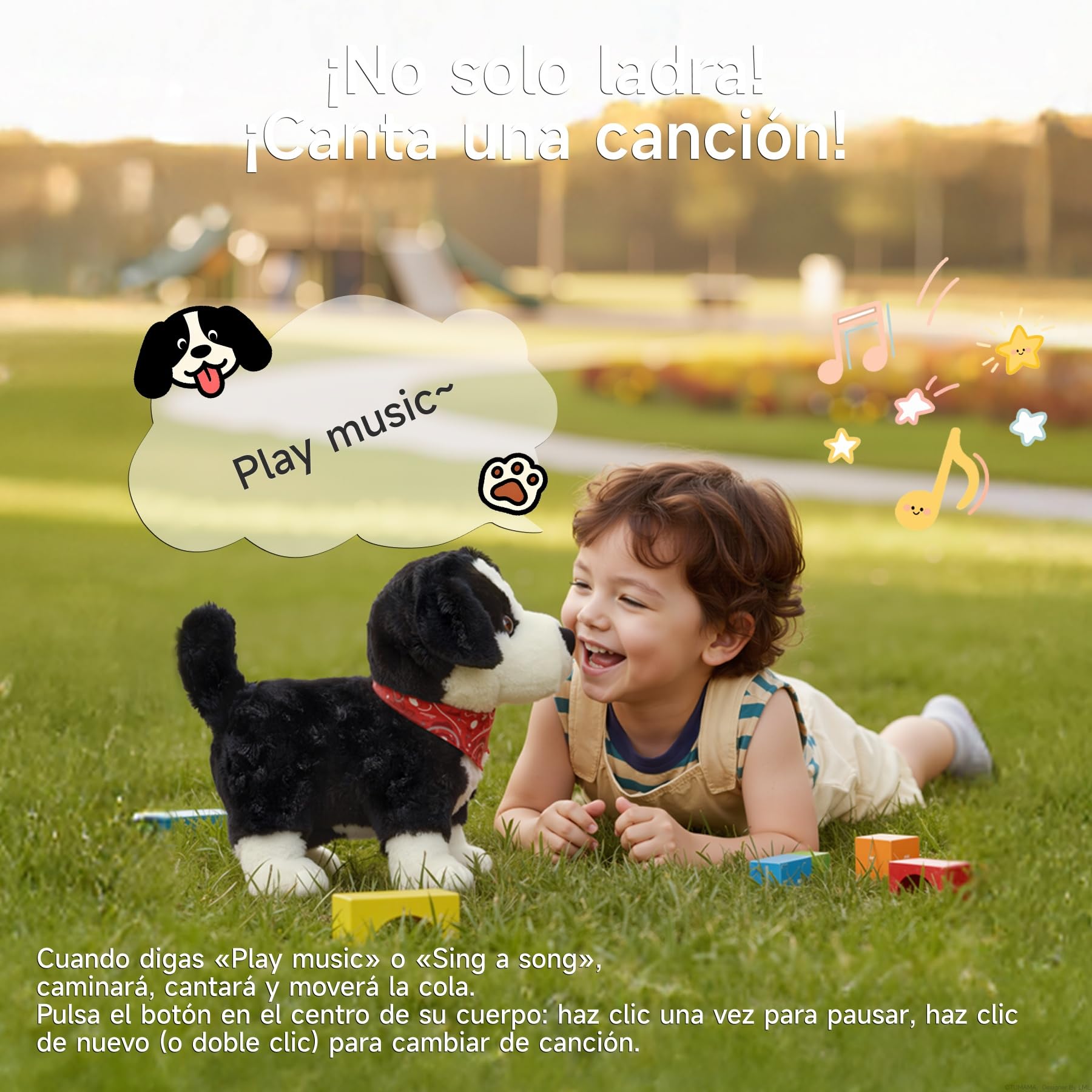 Perro Juguete con Control Vocal para Niños, Anda y Ladra, Habla, Mueve la Cola, Perro Interactivo Electrónico, Cachorro de Peluche de Animales, Regalo 3+ Años