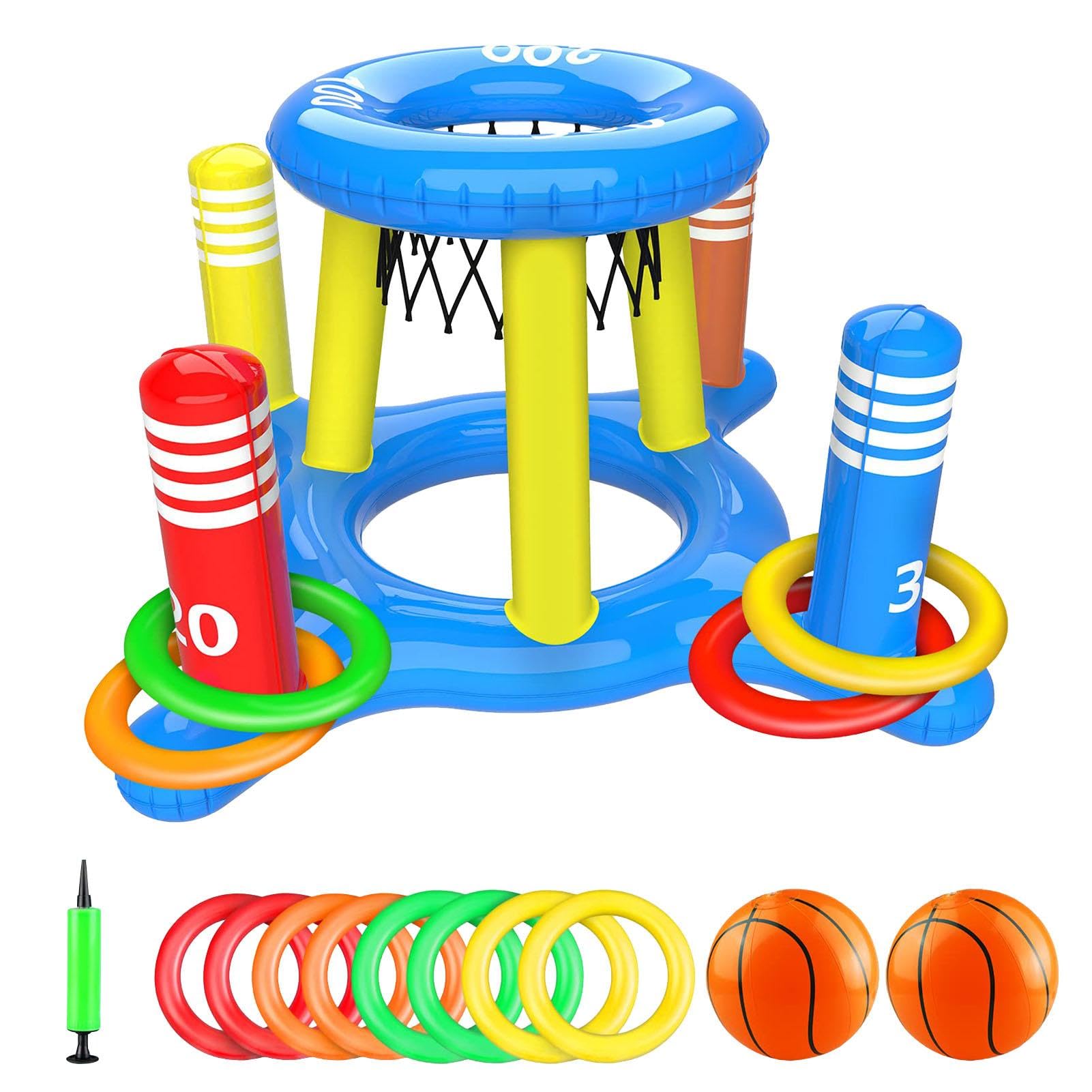 Canestro Da Basket Per Piscina Galleggiante Con 6 Palloni E Pompa – Divertimento Assicurato In Acqua Per Tutti
