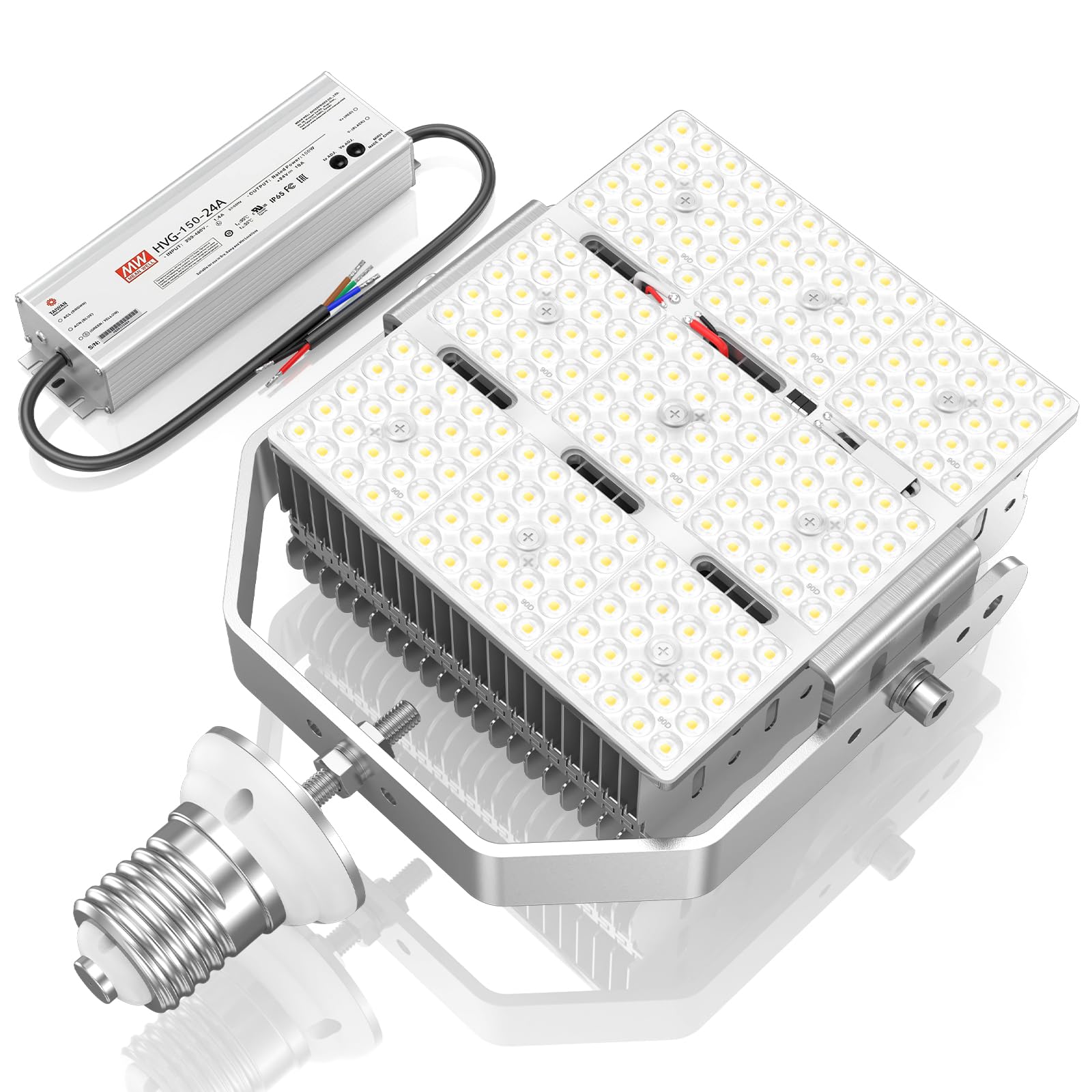 NUOGUAN 480V 150W LED Shoebox Retrofit Kit 21750LM, ETL Listed, 5000K Parking Lot Light Retrofit Kits with E39 Mogul Base for Outdoor Tennis Court Street Lighting Fixtures, AC277-480V