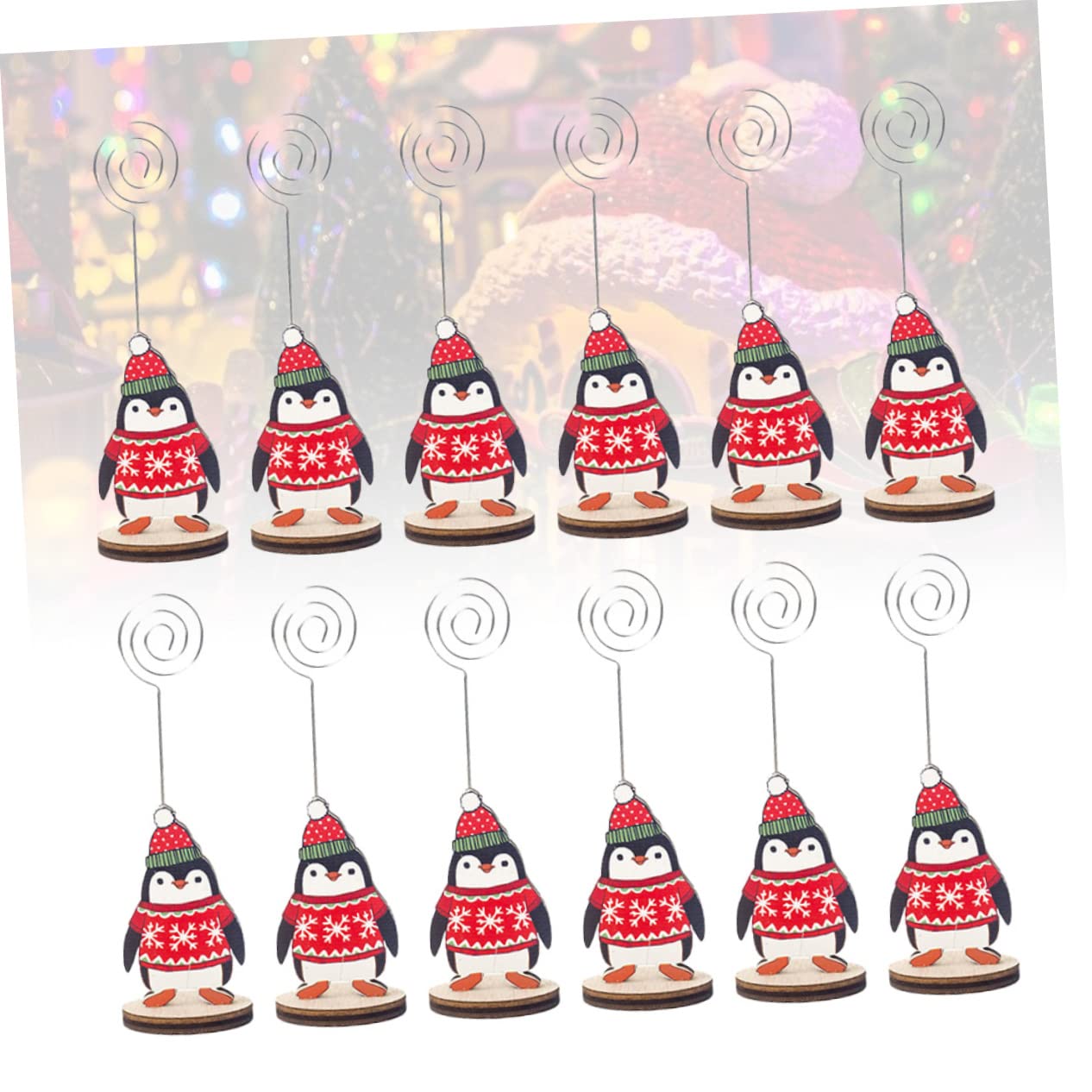 Ciieeo Piezas Foto Decoración De Mesa De Navidad Carpeta De Mensajes Clip De Notas De Mesa Centros De Mesa De Navidad Portafotos De Mesa De Navidad De Madera Carpeta De Notas Boda