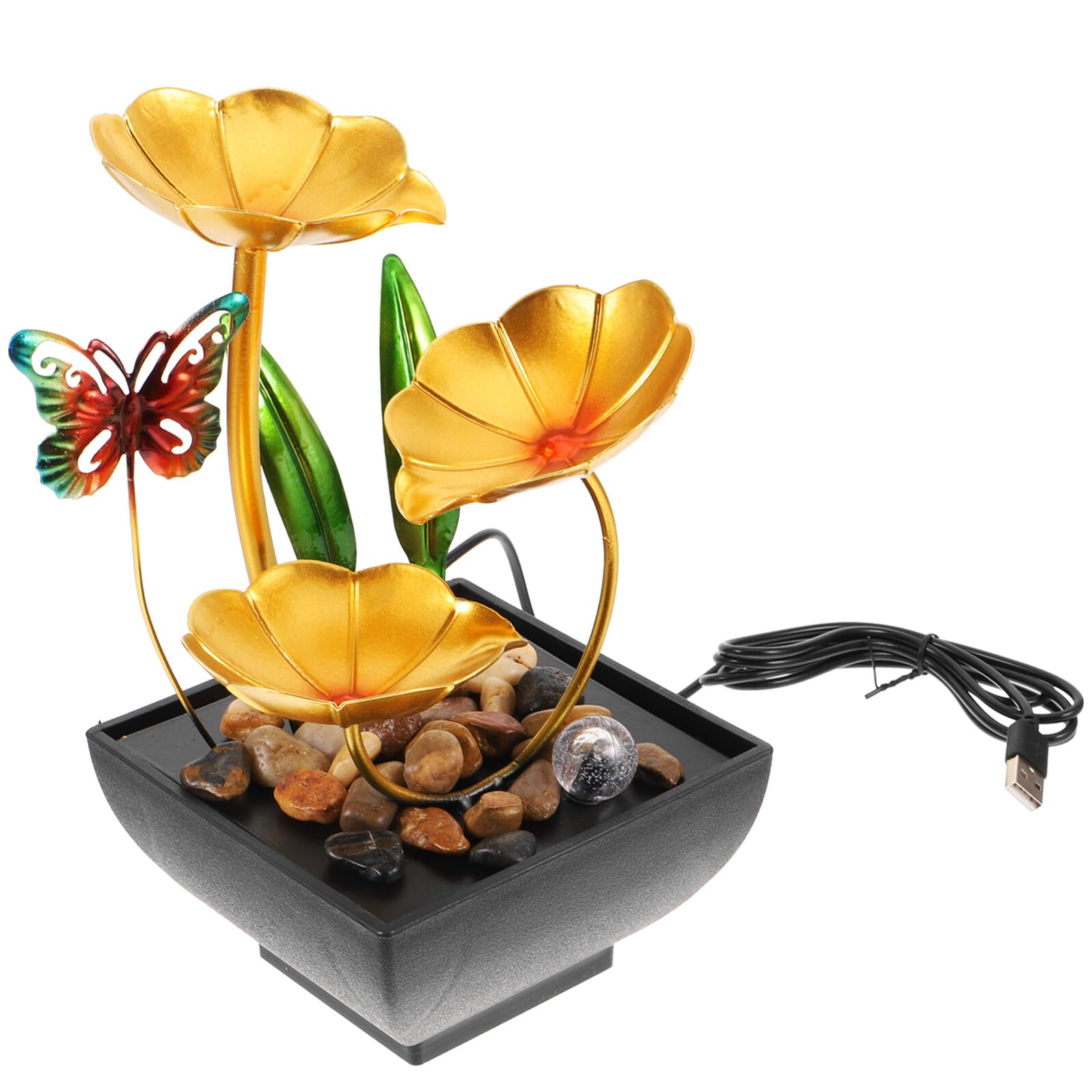 Mini Fontaine Intérieur Cascade ORFOFE en Métal avec Circulation d'Eau USB