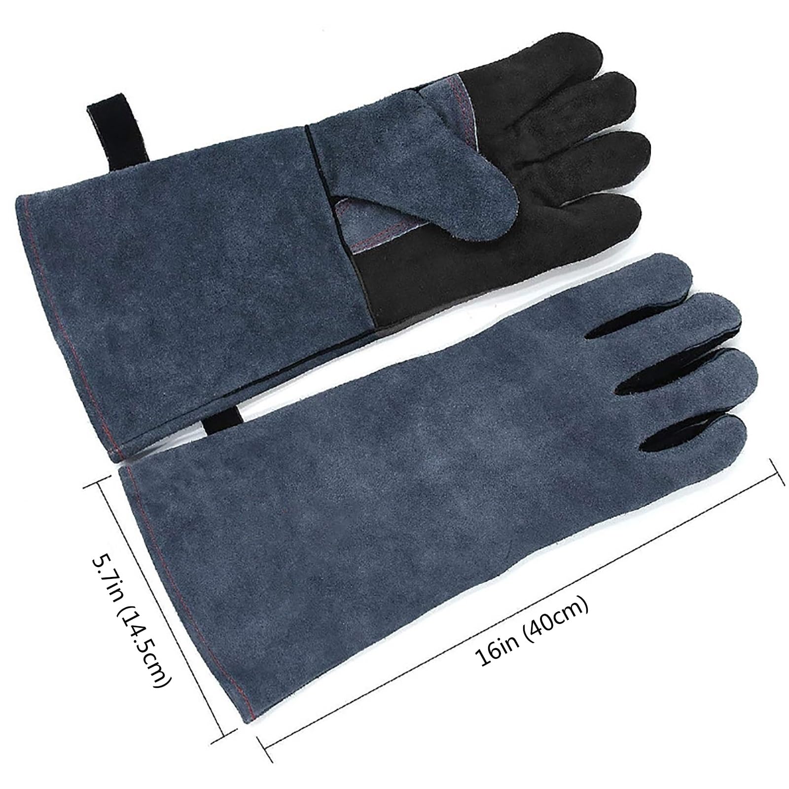 Guanti Da Lavoro in Pelle Bovina Spessa, Guanti Da Saldatura, Guanti Da Griglia ad Alta Temperatura 350℃, Guanti Da Barbecue, Guanti Da Forno - Resistenti All'abrasione, Ammorbidiscono, Ventilano