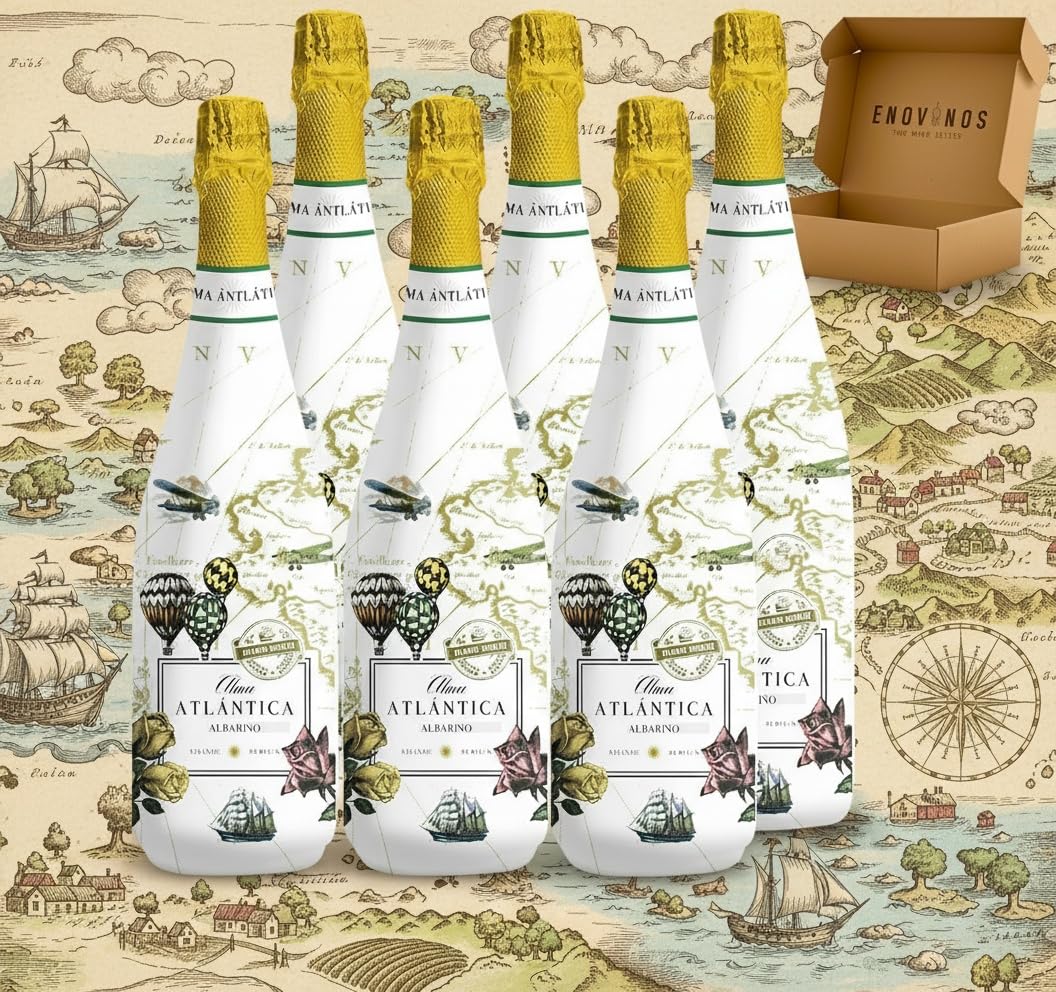 Alma Atlantica Vino Blanco Albariño y Godello Espumoso Rias Baixas Martin Codax - Envio 24 h - Caja Regalo vino 6 botellas - Mejor Seleccion ENOVINOS THE WINE BRAND