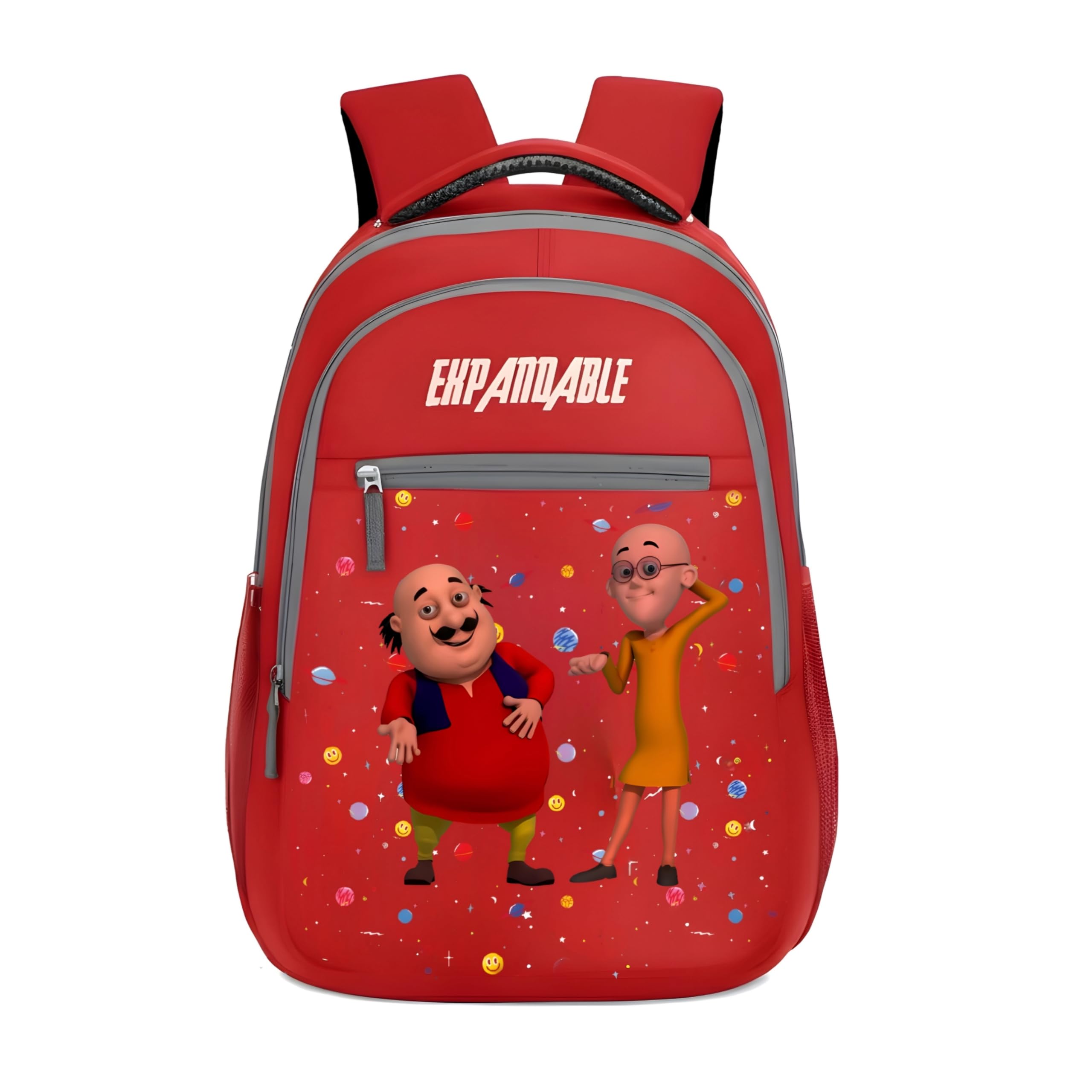 Motu Patlu Kids Backpack for School & Travel - Durable Red Polyester School Bag for Boys and Girls (Ages 5-10) - Lightweight, Ergonomic Design with Padded Straps-image-15