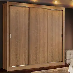 Guarda Roupa Casal Madesa Mônaco 3 Portas de Correr - Rustic