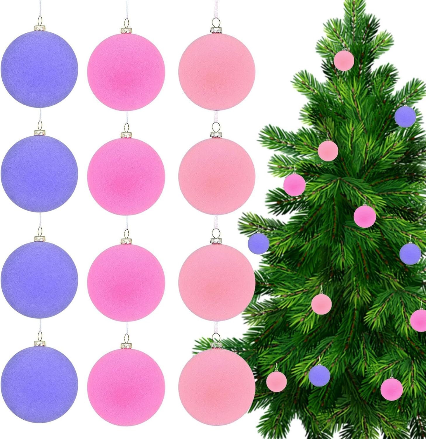 Ornaments Tree Decoration Inches Handmade Velvet Ornament Balls for Holiday Decor, Home, Fall, First Christmas Decorations