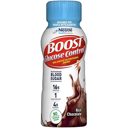 Boost Botella de plástico control de glucosa de 8 onzas líquidas 24unidades