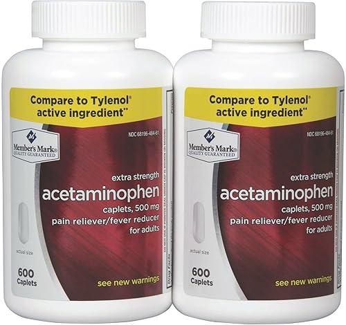 Members Mark - Acetaminofeno 500 mg 1200 comprimidos alivio del dolor