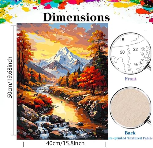 Miniatura 2 de Pintura por números para adultos, montañas y adultos, kits de pintura por números, pintura por números para principiantes, pintura al óleo, pinturas