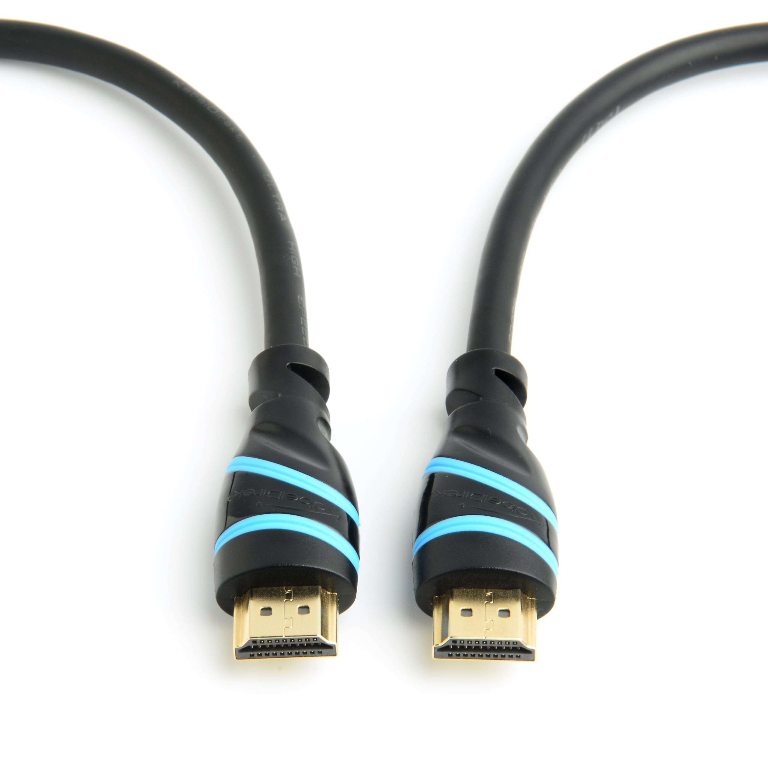KabelDirekt – Cavo HDMI 2.2 16K & 8K – 2x 2m – Flexcore, nero/blu
