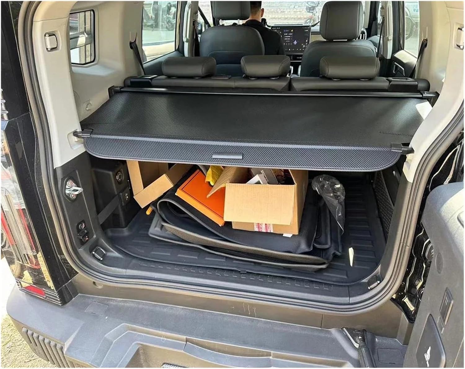 Car Rear Trunk Storage Rack Covers Compatible with Jetour Traveller T2 2023 2024 2025 2026 Retractable Cargo Liner Shelters Auto Accessories | Leather