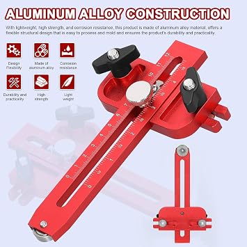Thin Rip Jig Table Saw Jig Guide, Aluminum Alloy Extended Adjustable Positioning Fixing Tool for 0-120mm T Slot, Tablesaw Fast Cutting Limit Fence