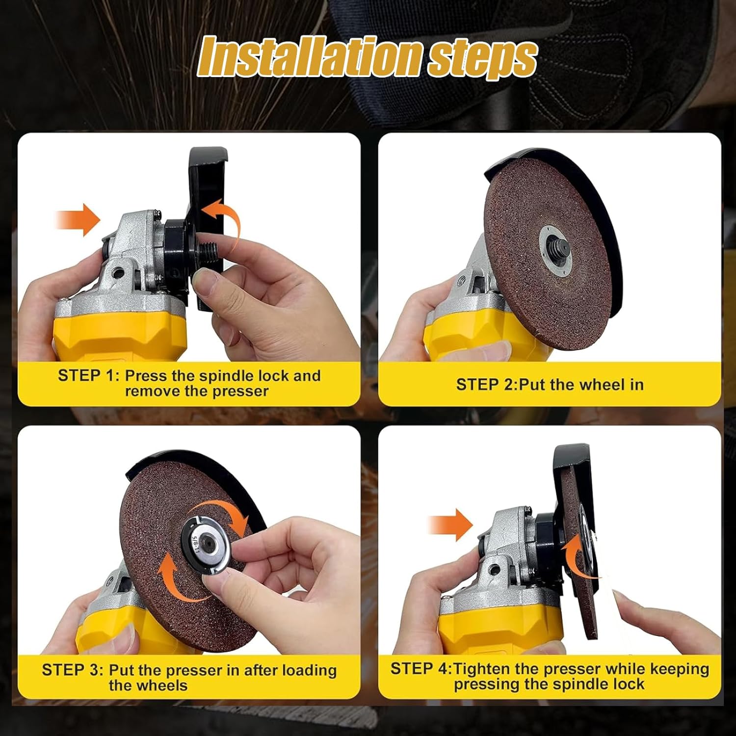 CanlatenU Angle Grinder Nut - Quick Change Locking Nut Replacement for Angle Grinder Parts 5/8"-11 Thread (2, M5/8"-11)