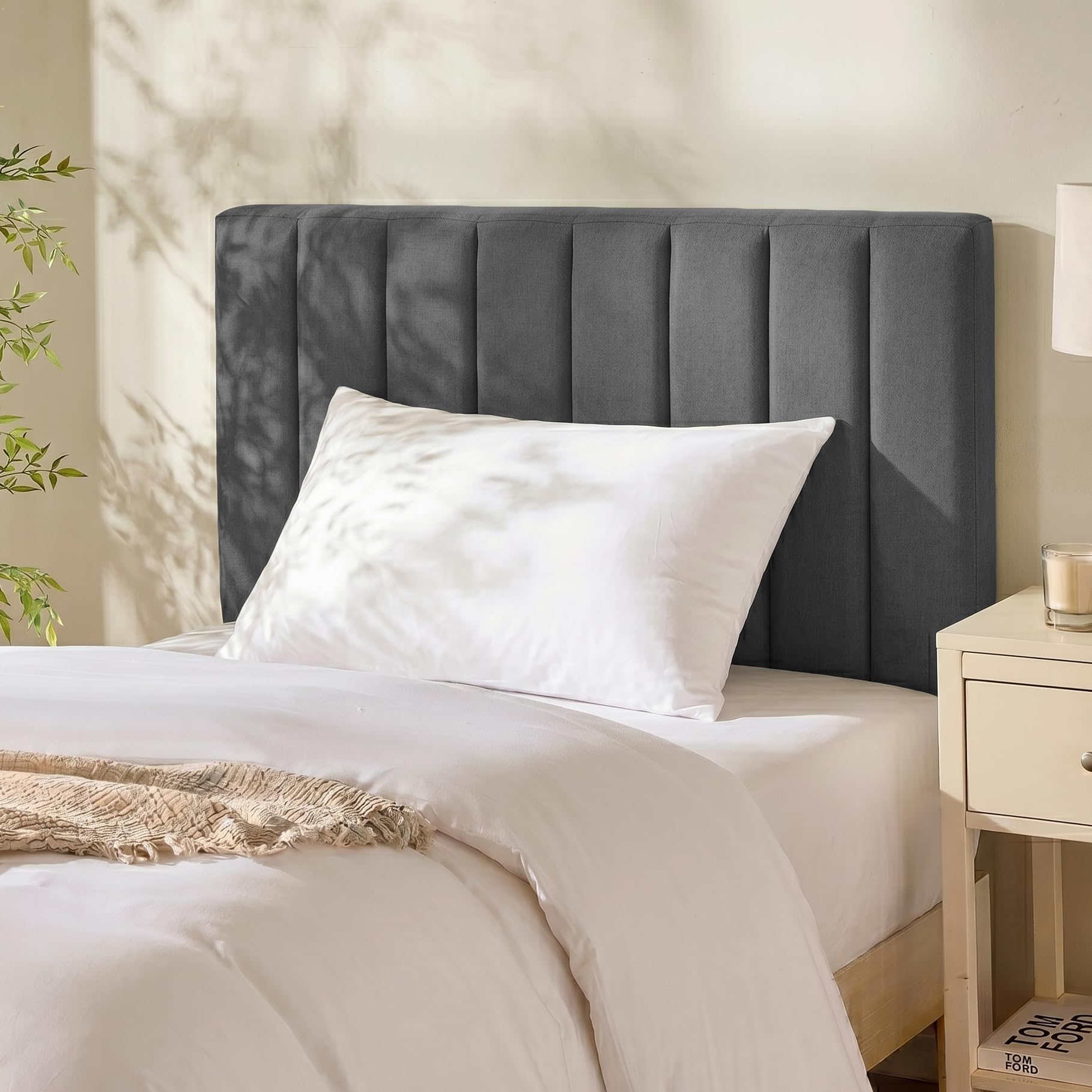 Hearth & Harbor Wall Mounted Twin Headboard Only, Grey