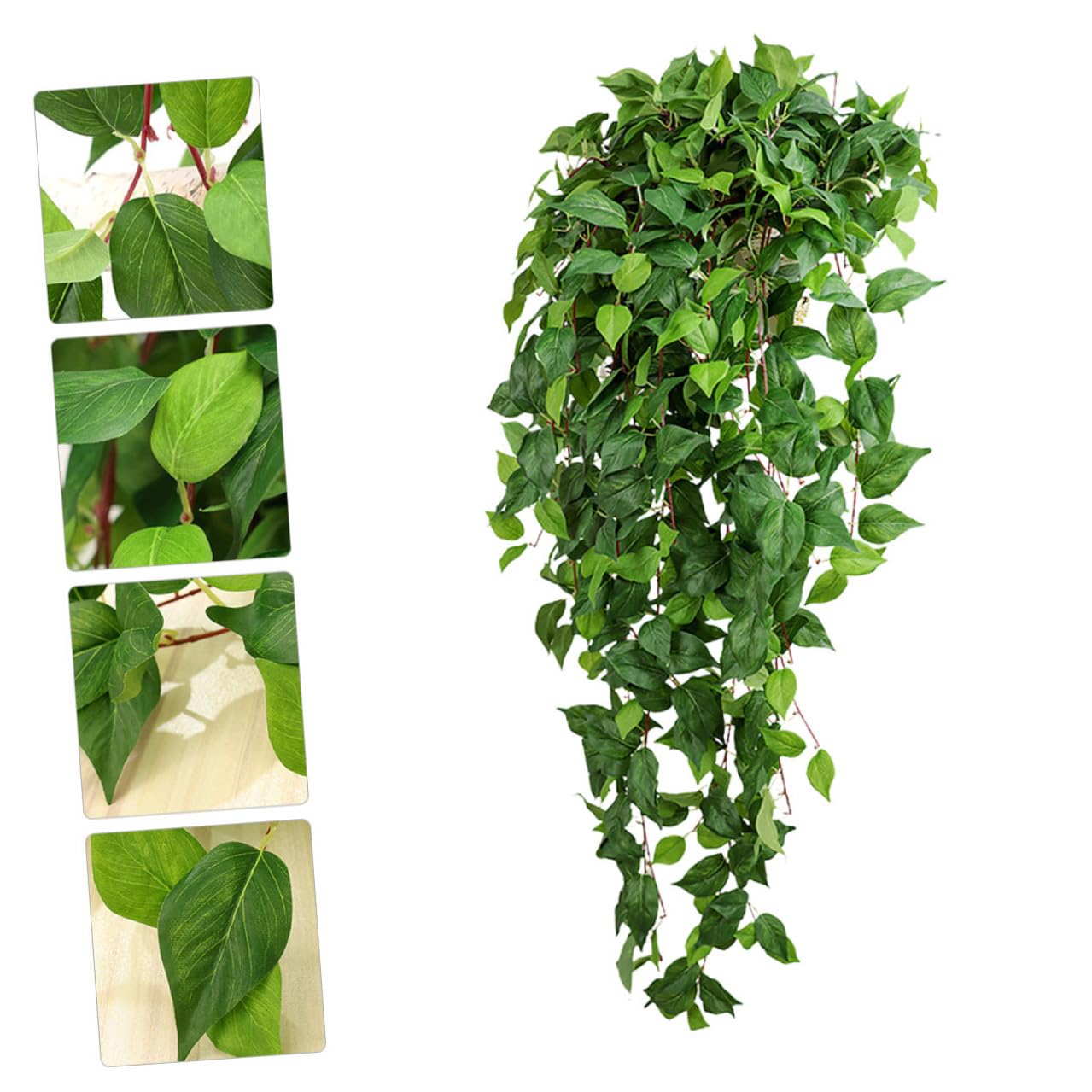 ULTECHNOVO Pianta Sospesa Artificiale Verde in Rattan, Decorazione Murale Foglie Finte per Giardino e Terrazzo, Adatta a Matrimoni e Spazi Interni