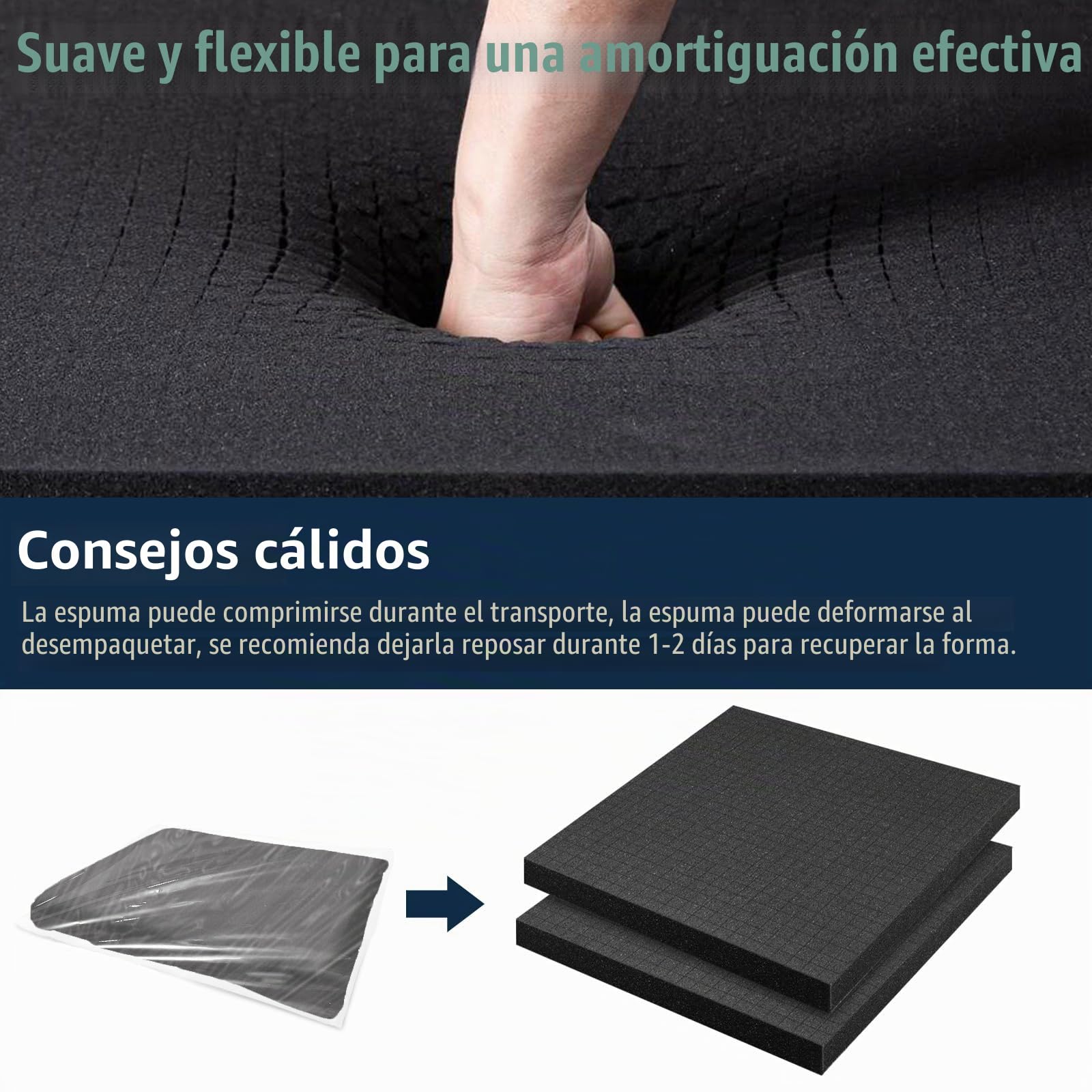 Espuma de rejilla 8 piezas 300x300x10mm 8 piezas 300x300x25mm inserto para maletín protector tableta