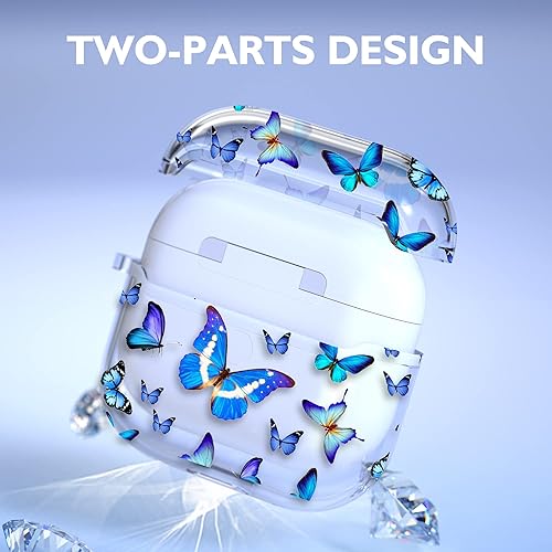 Miniatura 6 de Maxjoy Funda compatible con AirPods de 3 generación, funda transparente de tercera generación con llavero protector duro de 3 generación diseñada