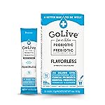 GoLive Prebiotic & Probiotic for Women, Men, Kids. Flavor-Free, Sugar-Free, Synbiotic Powder w/ GOS, L-Glutamine, Vitamin D3, Electrolytes. For Gut Health, Digestion, Metabolism, Immunity 15-50B CFUs.