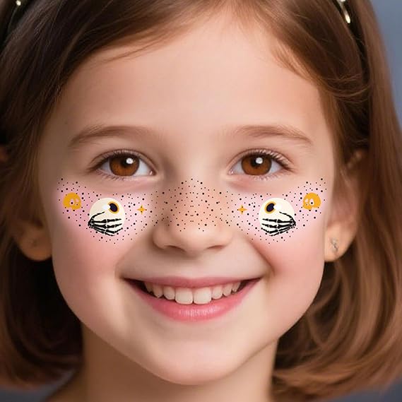 Halloween Temporary Stickers 12 Sheets Pumpkin Spider Decals